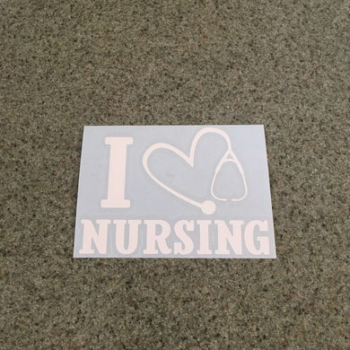 Fast Lane Graphix: I Love Nursing Sticker,White, stickers, decals, vinyl, custom, car, love, automotive, cheap, cool, Graphics, decal, nice