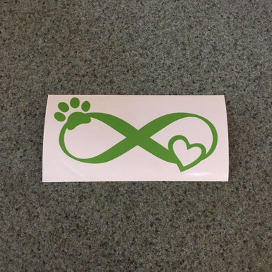 Fast Lane Graphix: Infinity Paw And Heart Sticker,Lime Green, stickers, decals, vinyl, custom, car, love, automotive, cheap, cool, Graphics, decal, nice