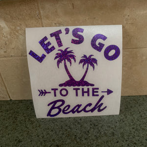 Fast Lane Graphix: Let's Go To The Beach Sticker,Purple Sequin, stickers, decals, vinyl, custom, car, love, automotive, cheap, cool, Graphics, decal, nice