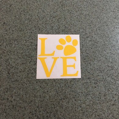 Fast Lane Graphix: Love Sign With Paw Print V1 Sticker,Yellow, stickers, decals, vinyl, custom, car, love, automotive, cheap, cool, Graphics, decal, nice