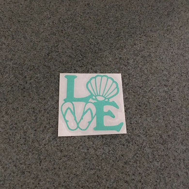 Fast Lane Graphix: Love Sign With Flip Flops And Sea Shell Sticker,Mint, stickers, decals, vinyl, custom, car, love, automotive, cheap, cool, Graphics, decal, nice