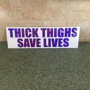Fast Lane Graphix: Thick Thighs Save Lives Sticker,Purple Sequin, stickers, decals, vinyl, custom, car, love, automotive, cheap, cool, Graphics, decal, nice