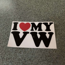 Fast Lane Graphix: I Love My VW With Red Heart Sticker,Black, stickers, decals, vinyl, custom, car, love, automotive, cheap, cool, Graphics, decal, nice