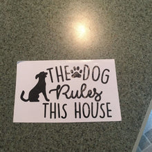 Fast Lane Graphix: The Dog Rules This House Sticker,Carbon Fiber, stickers, decals, vinyl, custom, car, love, automotive, cheap, cool, Graphics, decal, nice