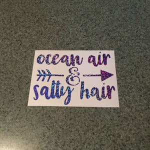 Fast Lane Graphix: Ocean Air & Salty Hair Sticker,Purple Sequin, stickers, decals, vinyl, custom, car, love, automotive, cheap, cool, Graphics, decal, nice