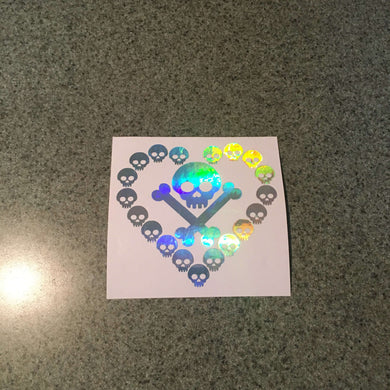 Fast Lane Graphix: Skull Heart Sticker,Holographic Silver Chrome, stickers, decals, vinyl, custom, car, love, automotive, cheap, cool, Graphics, decal, nice