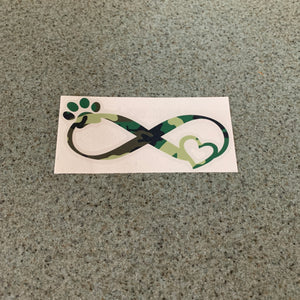 Fast Lane Graphix: Infinity Paw And Heart Sticker,Army Camo, stickers, decals, vinyl, custom, car, love, automotive, cheap, cool, Graphics, decal, nice