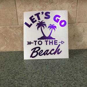 Fast Lane Graphix: Let's Go To The Beach Sticker,Purple Chrome, stickers, decals, vinyl, custom, car, love, automotive, cheap, cool, Graphics, decal, nice
