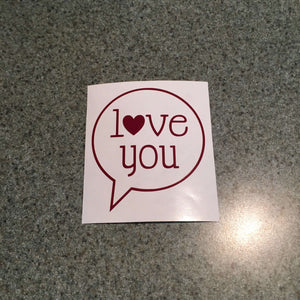 Fast Lane Graphix: Love You Chat Bubble Sticker,Burgundy, stickers, decals, vinyl, custom, car, love, automotive, cheap, cool, Graphics, decal, nice