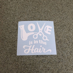 Fast Lane Graphix: Love Is In The Hair Sticker,White, stickers, decals, vinyl, custom, car, love, automotive, cheap, cool, Graphics, decal, nice