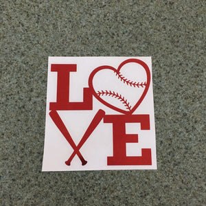 Fast Lane Graphix: Love Baseball Sign Sticker,Red Chrome, stickers, decals, vinyl, custom, car, love, automotive, cheap, cool, Graphics, decal, nice