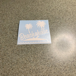 Fast Lane Graphix: Beachaholic Sticker,White, stickers, decals, vinyl, custom, car, love, automotive, cheap, cool, Graphics, decal, nice