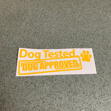 Fast Lane Graphix: Dog Tested Dog Approved Sticker,Yellow, stickers, decals, vinyl, custom, car, love, automotive, cheap, cool, Graphics, decal, nice