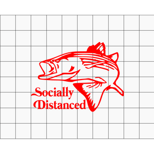 Fast Lane Graphix: Social Distanced Striped Bass Sticker,White, stickers, decals, vinyl, custom, car, love, automotive, cheap, cool, Graphics, decal, nice