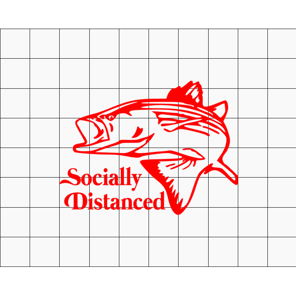 Fast Lane Graphix: Social Distanced Striped Bass Sticker,White, stickers, decals, vinyl, custom, car, love, automotive, cheap, cool, Graphics, decal, nice